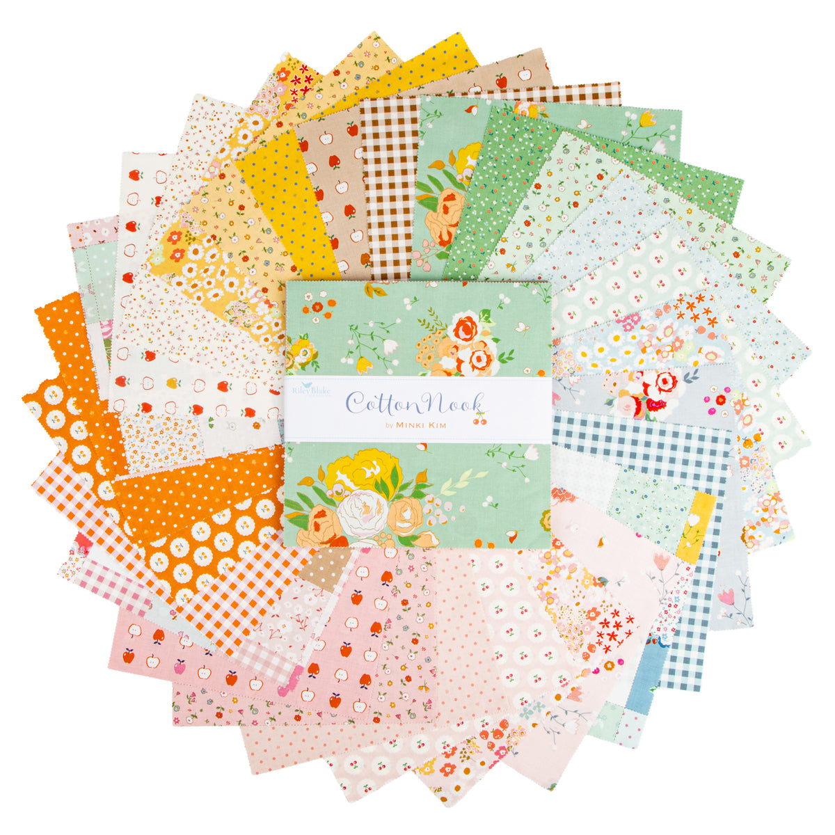 Cotton Nook 10 Inch Stacker (42 pieces) by Minki Kim for Riley Blake Designs (10-17970-42)