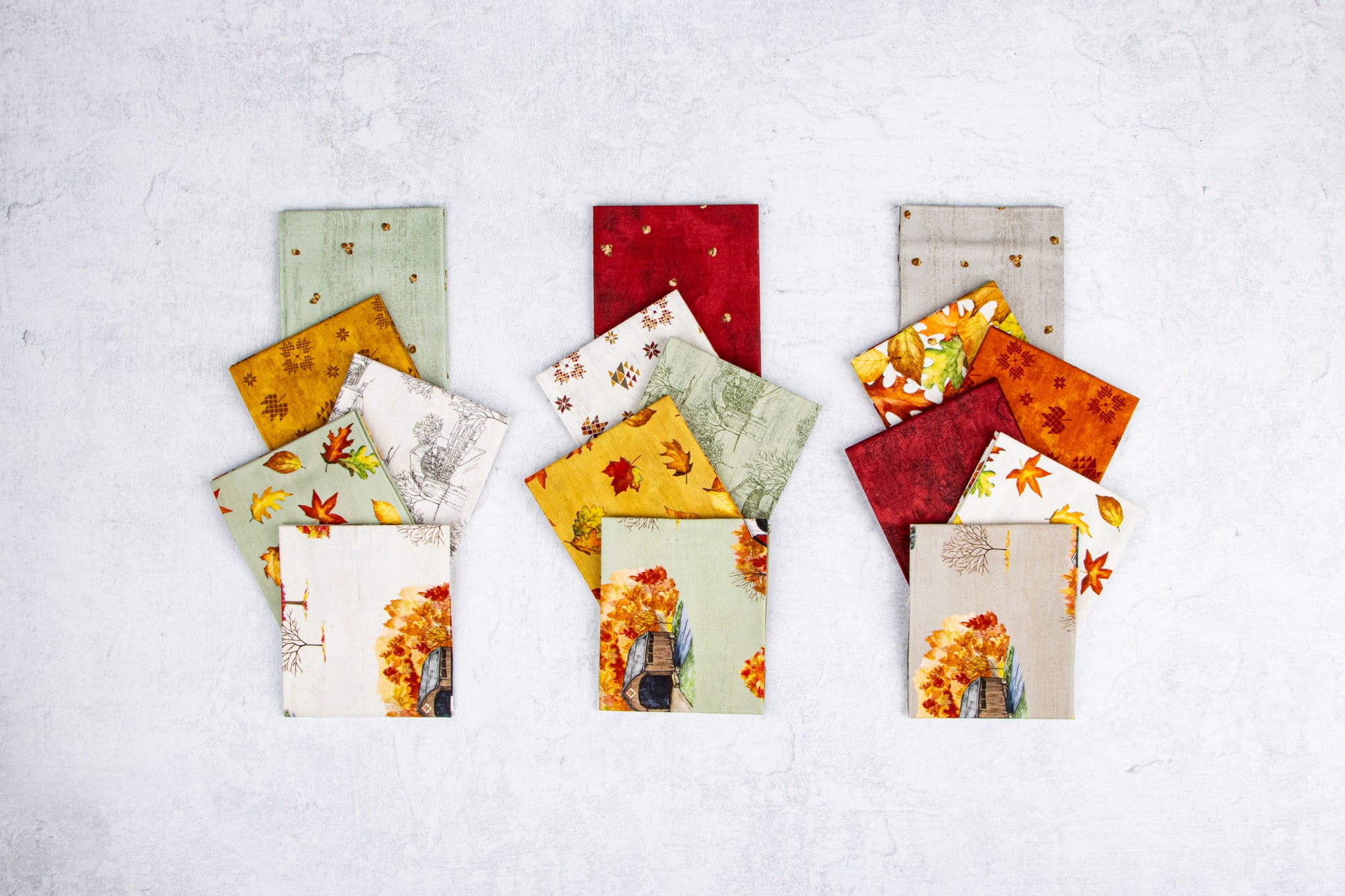Covered Bridges in Fall Fat Quarter Bundle (16 pieces) by Tara Reed for Riley Blake Designs (FQ-16210-16)