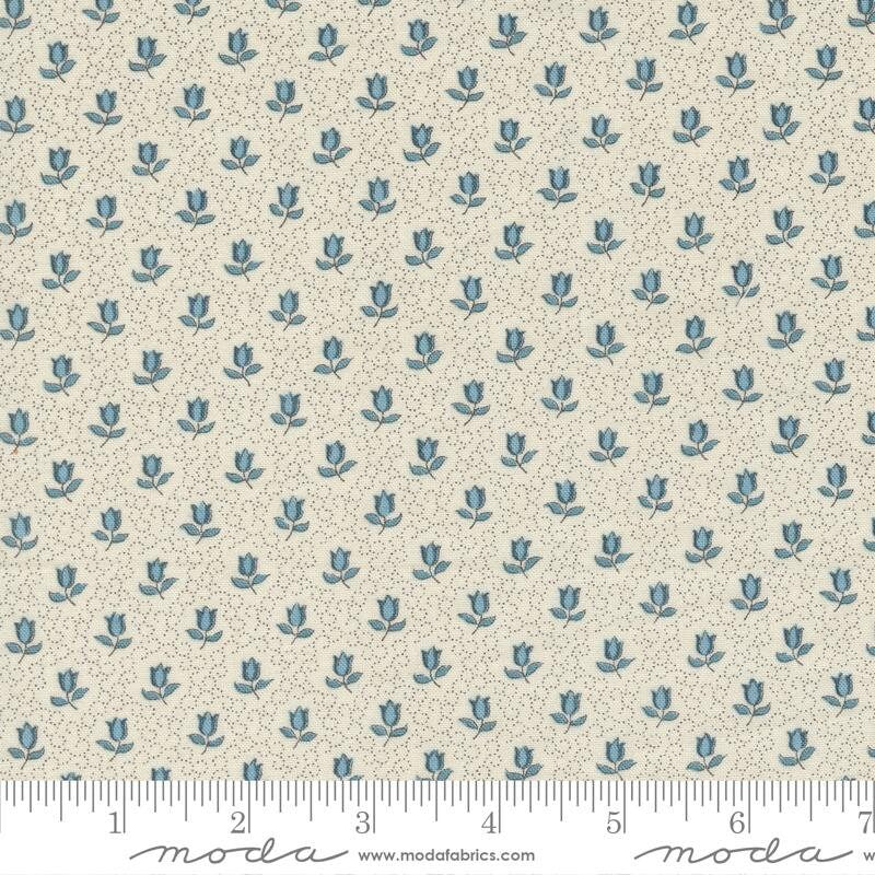 Champagne in Pearl French Blue - 1/2 Yard - Antoinette by French General for Moda