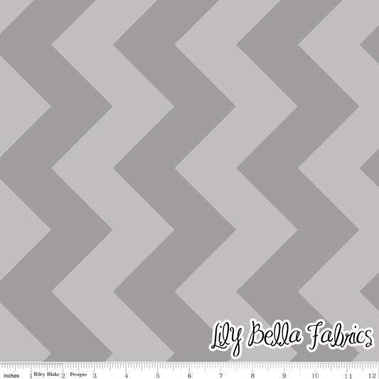 Large Chevron in Tone on Tone Gray - 1/2 Yard -  Chevron Cottons by The RBD Designers for Riley Blake