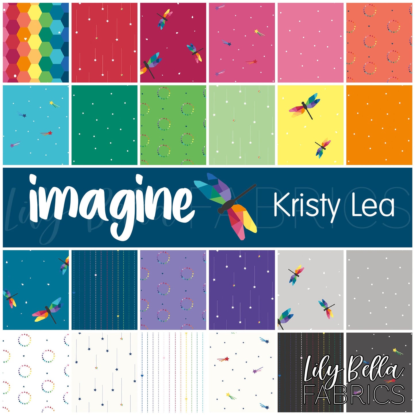 Imagine Rolie Polie (40 pcs) by Kristy Lea for Riley Blake