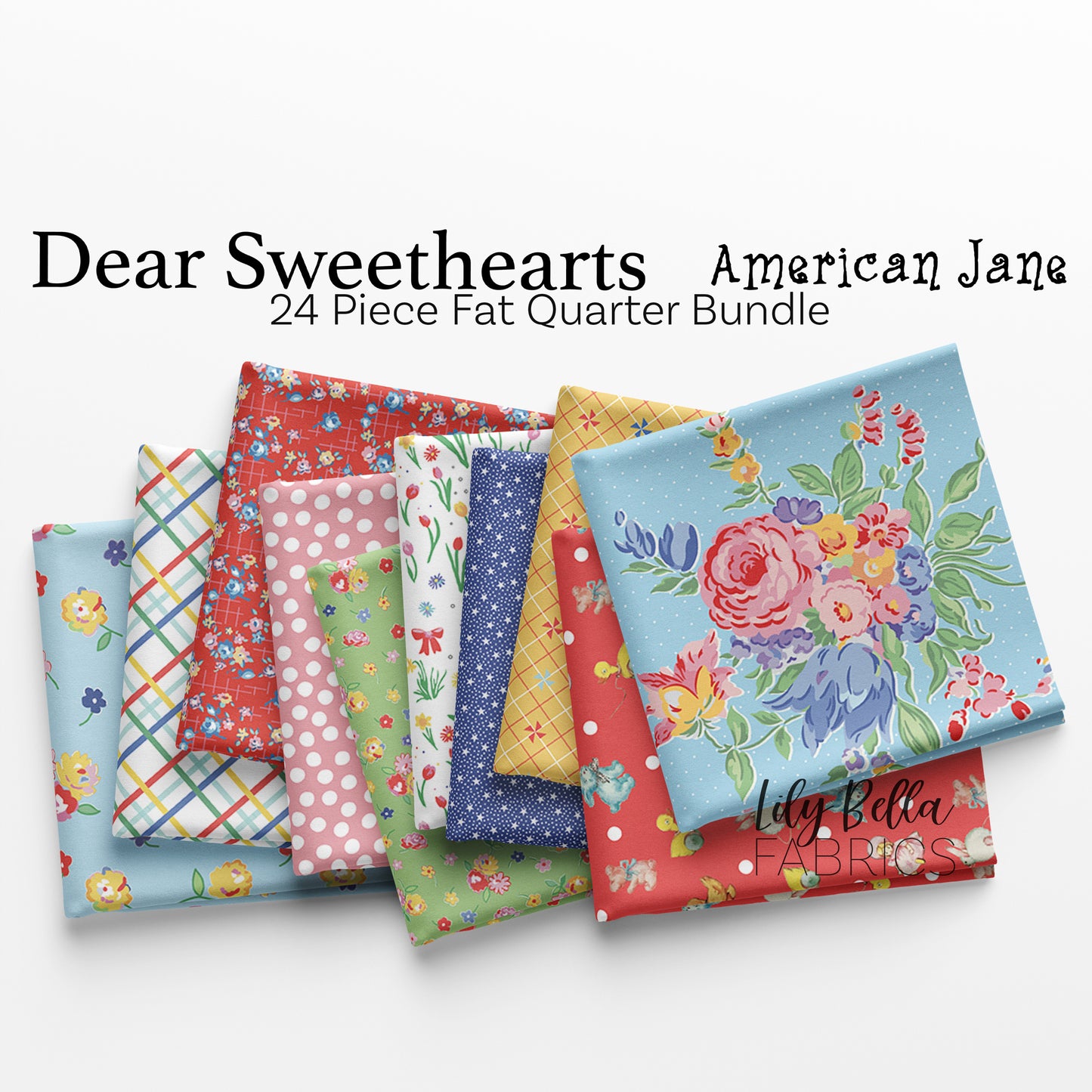 Dear Sweethearts Fat Quarter Bundle (24 pieces) by American Jane for Riley Blake Designs (FQ-18090-24)