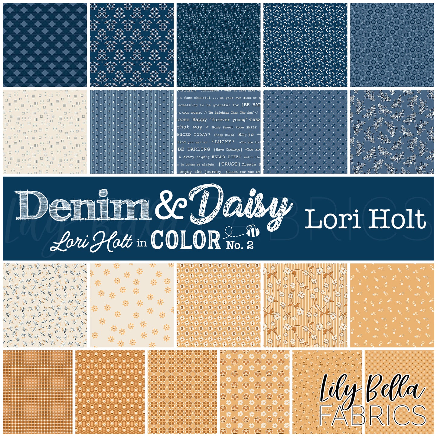 Denim and Daisy Fabric Collection by Lori Holt for Riley Blake Designs at Lily Bella Fabrics
