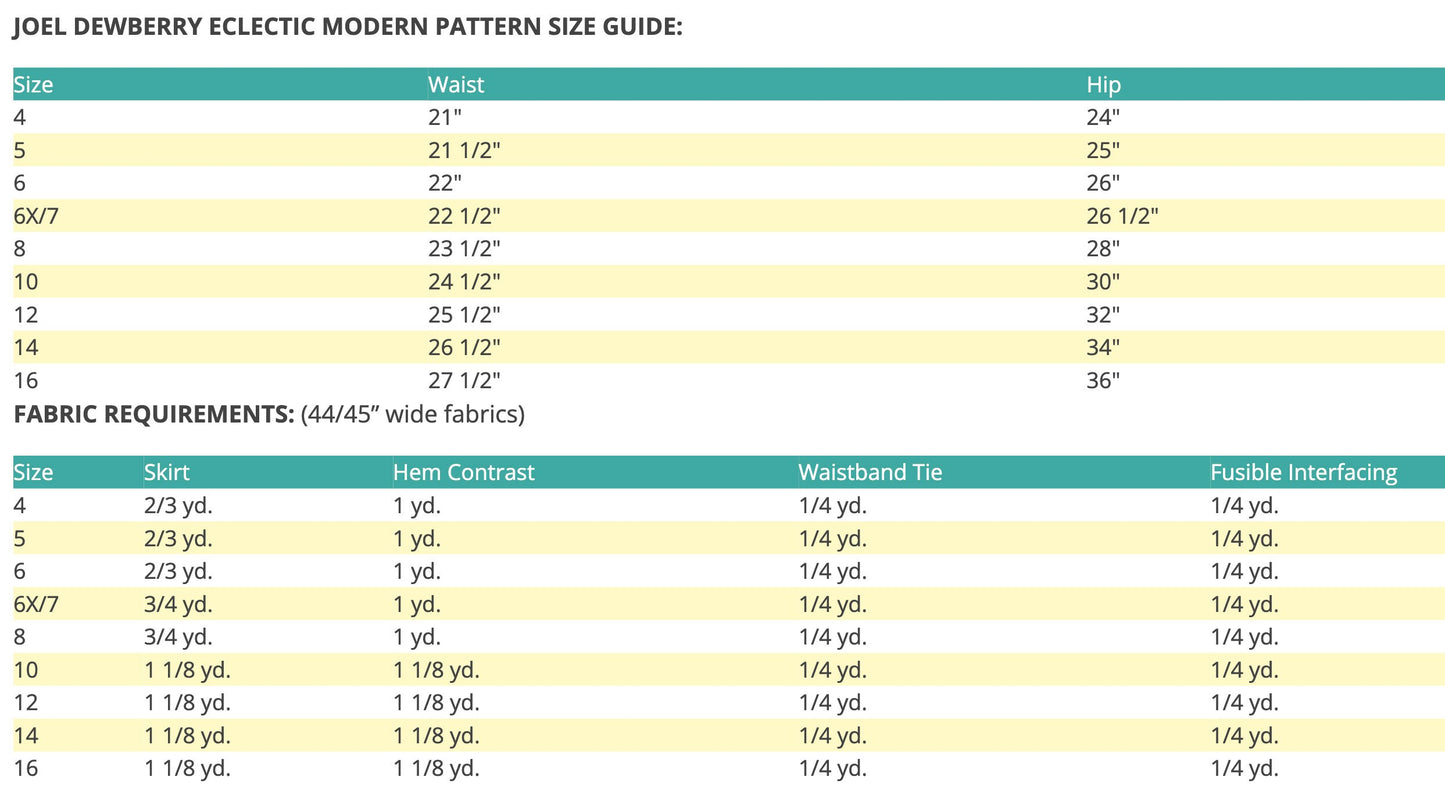 Junior Meadow Spirit Skirt - Sewing Pattern - Joel Dewberry