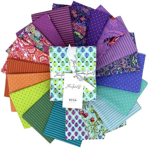 Tiny Beasts + True Colors - Glimmer Colorway- Fat Quarter Bundle (19 pcs) by Tula Pink for FreeSpirit