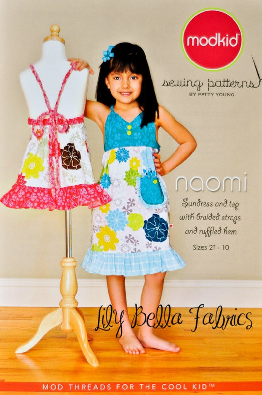 Naomi Sundress and Top with Braided Straps and Ruffled Hem - Sewing Pattern - Modkid by Patty Young