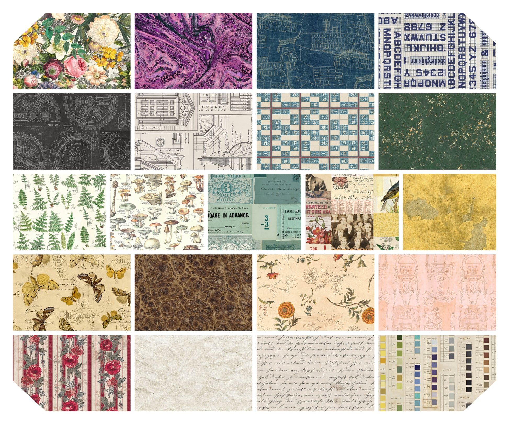 Eclectic Elements Palette: Curated Fabric Collection by Tim Holtz for FreeSpirit at Lily Bella Fabrics