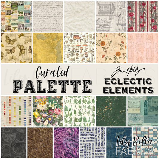 Eclectic Elements Palette: Curated Fabric Collection by Tim Holtz for FreeSpirit at Lily Bella Fabrics