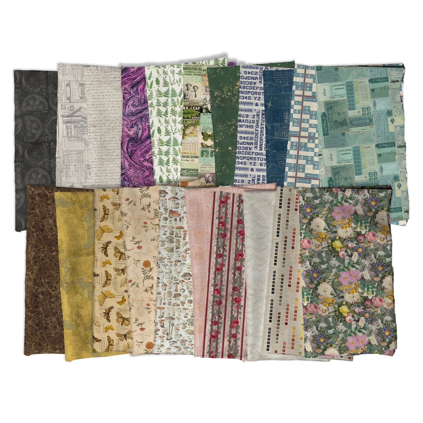 Eclectic Elements Palette: Curated Fabric Collection by Tim Holtz for FreeSpirit at Lily Bella Fabrics