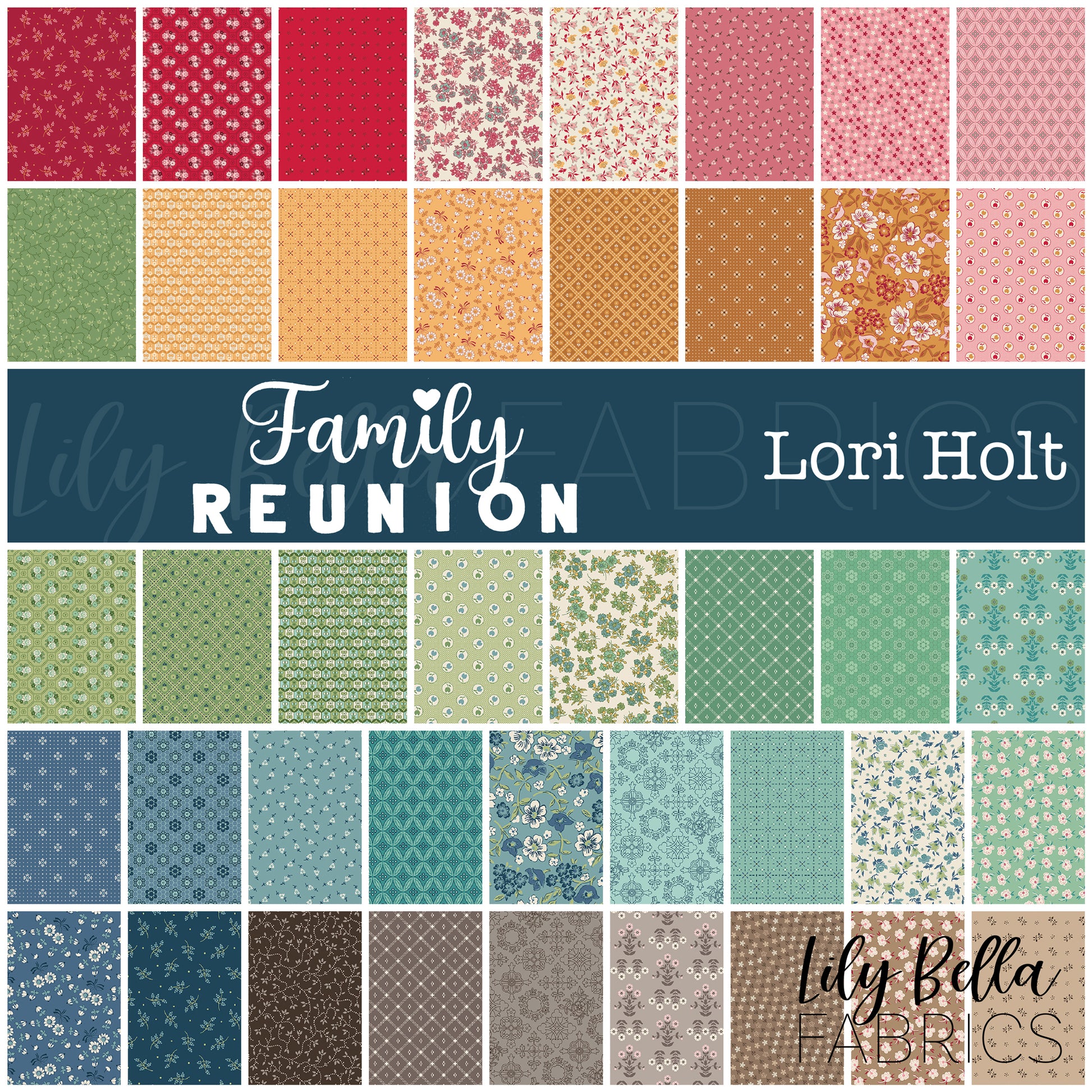 Family Reunion Fabric Collection by Lori Holt for Riley Blake Designs at Lily Bella Fabrics
