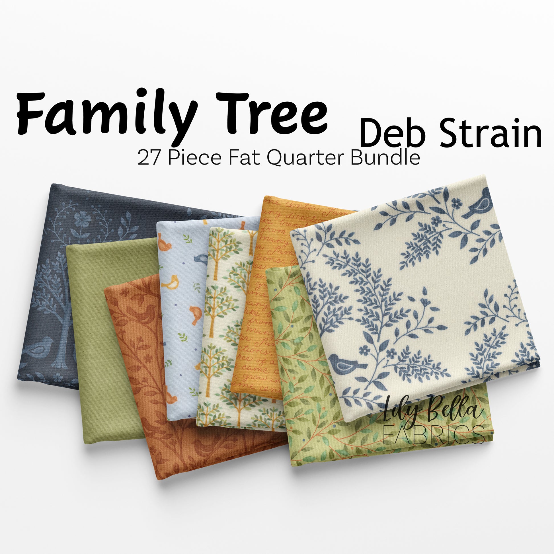 Family Tree Fat Quarter Bundle (27 pieces) by Deb Strain for Moda (56160AB)