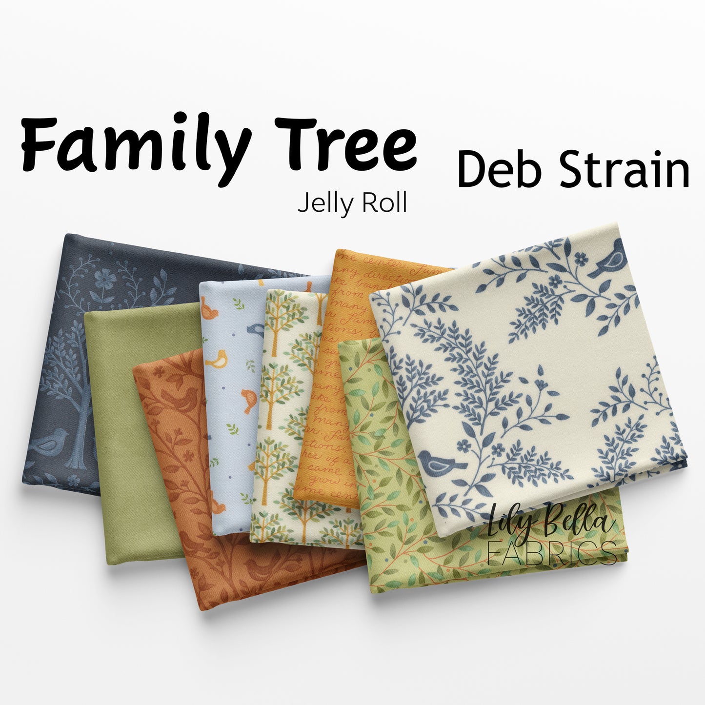 Family Tree Jelly Roll (40 pieces) by Deb Strain for Moda (56160JR)