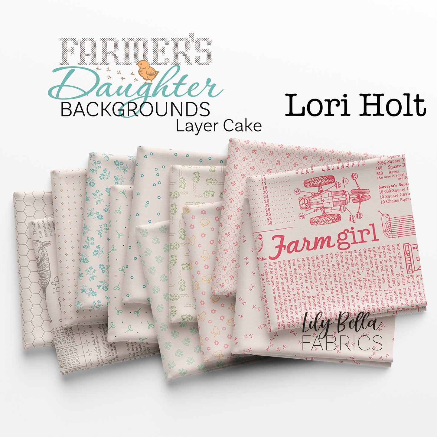 Farmer's Daughter Backgrounds 10 Inch Stacker (42 pieces) by Lori Holt for Riley Blake Designs (10-17160B-42)
