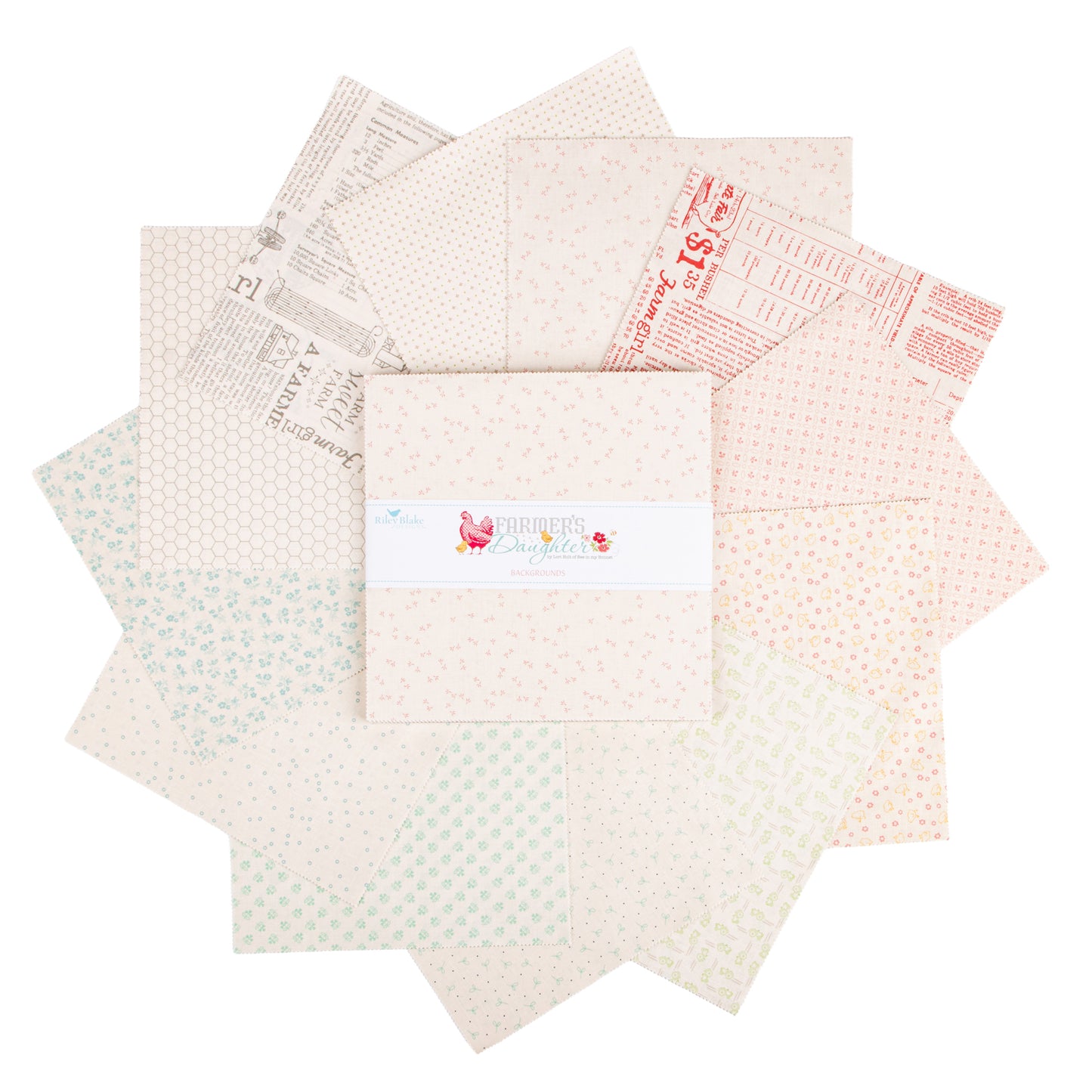 Farmer's Daughter Backgrounds 10 Inch Stacker (42 pieces) by Lori Holt for Riley Blake Designs (10-17160B-42)