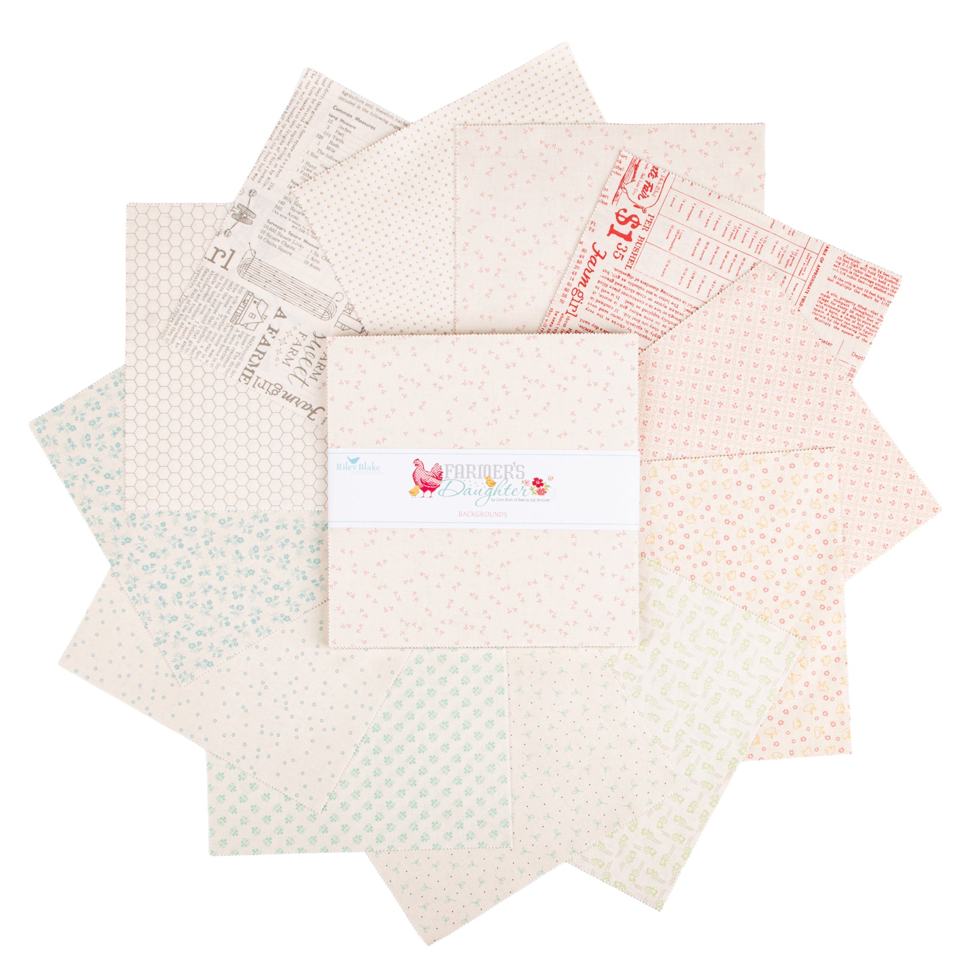 Farmer's Daughter Backgrounds 10 Inch Stacker (42 pieces) by Lori Holt for Riley Blake Designs (10-17160B-42)