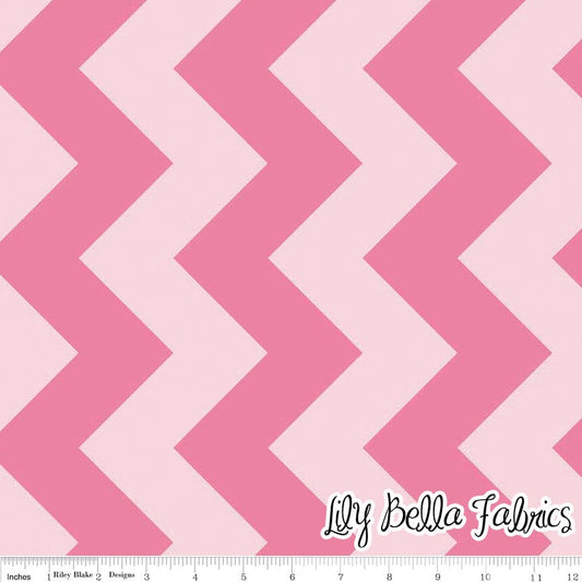 Large Chevron in Tone on Tone Hot Pink - 1/2 Yard -  Chevron Cottons by The RBD Designers for Riley Blake