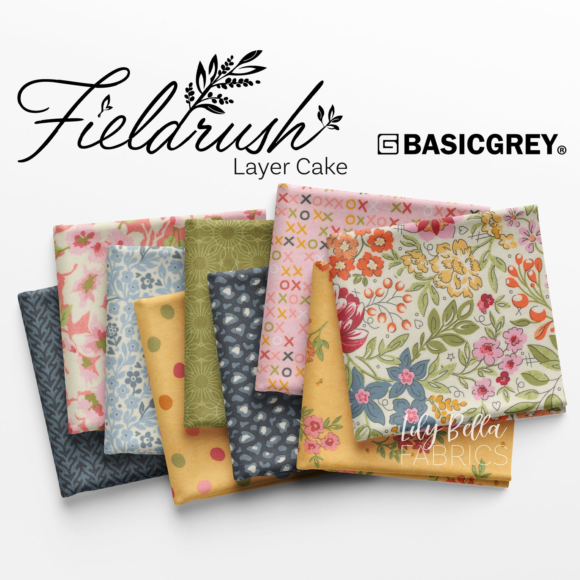 Fieldrush Layer Cake (42 pieces) by BasicGrey for Moda (30780LC)