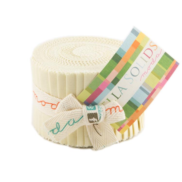 Fig Tree Cream Bella Solids Jelly Roll (40 pieces) by Moda (9900JJR 67)
