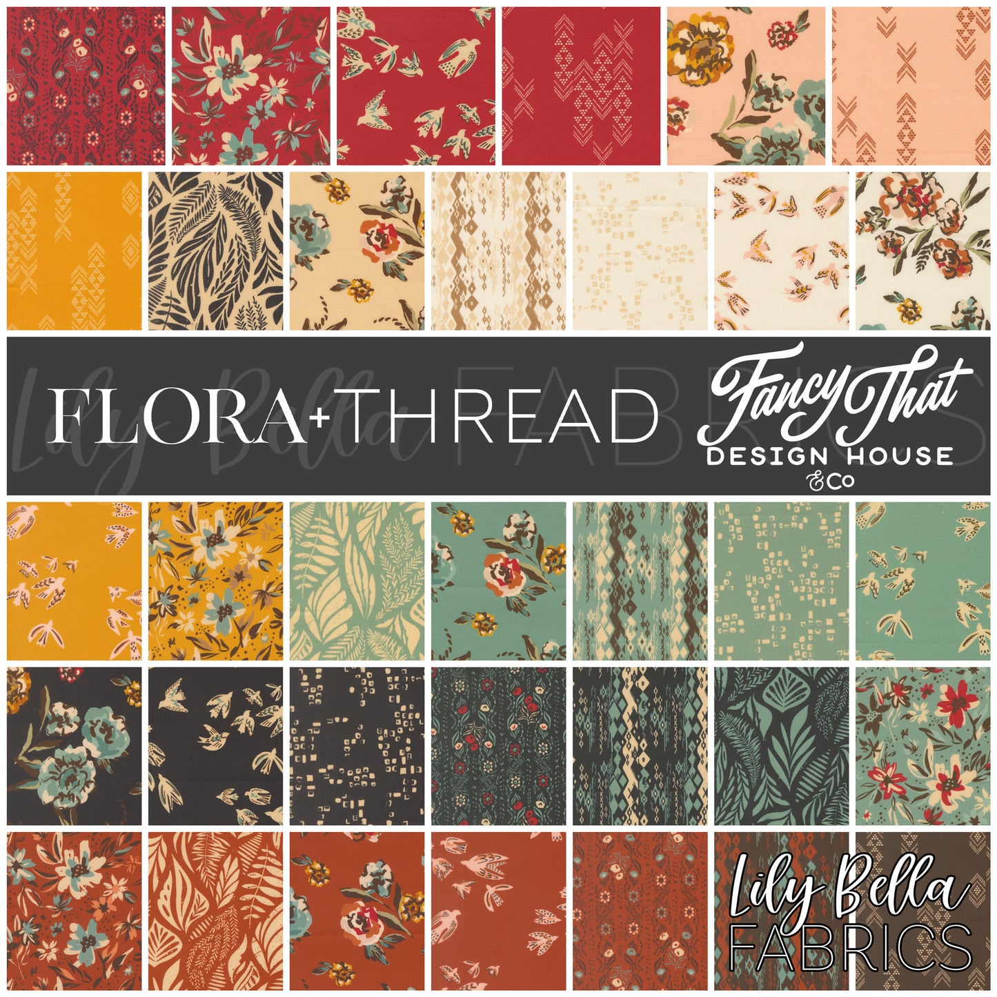 Flora and Thread Fabric Collection by Fancy That Design House and Co. for Moda at Lily Bella Fabrics