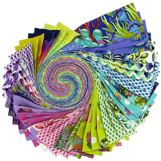 Floral Reef Design Roll (40 pieces) by Tula Pink for FreeSpirit Fabrics (FB4DRTP.FLORAL)