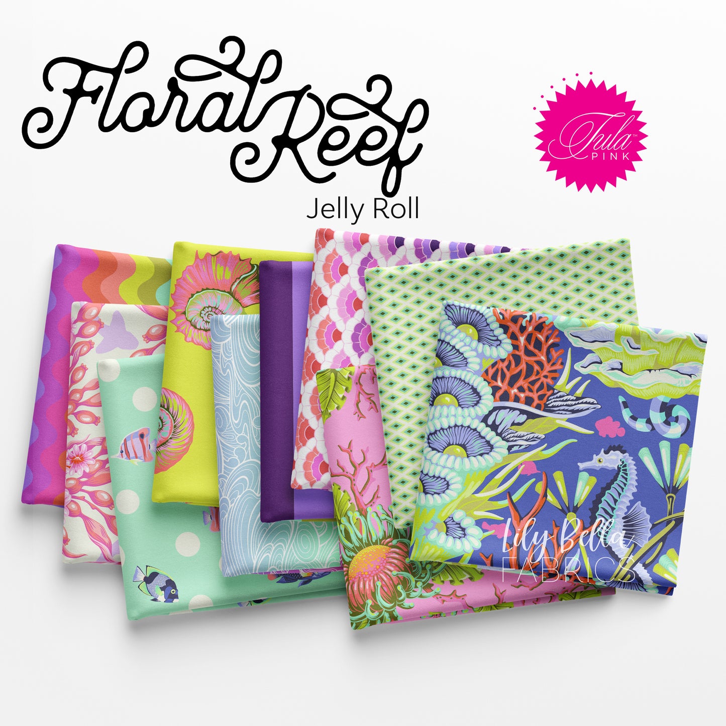Floral Reef Design Roll (40 pieces) by Tula Pink for FreeSpirit (FB4DRTP.FLORAL)