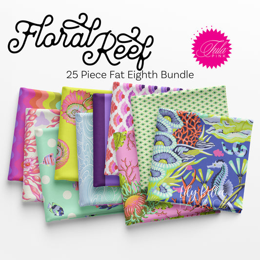 Floral Reef Fat Eighth Bundle (25 pieces) by Tula Pink for FreeSpirit (TP.FLORALREEF.25FE)