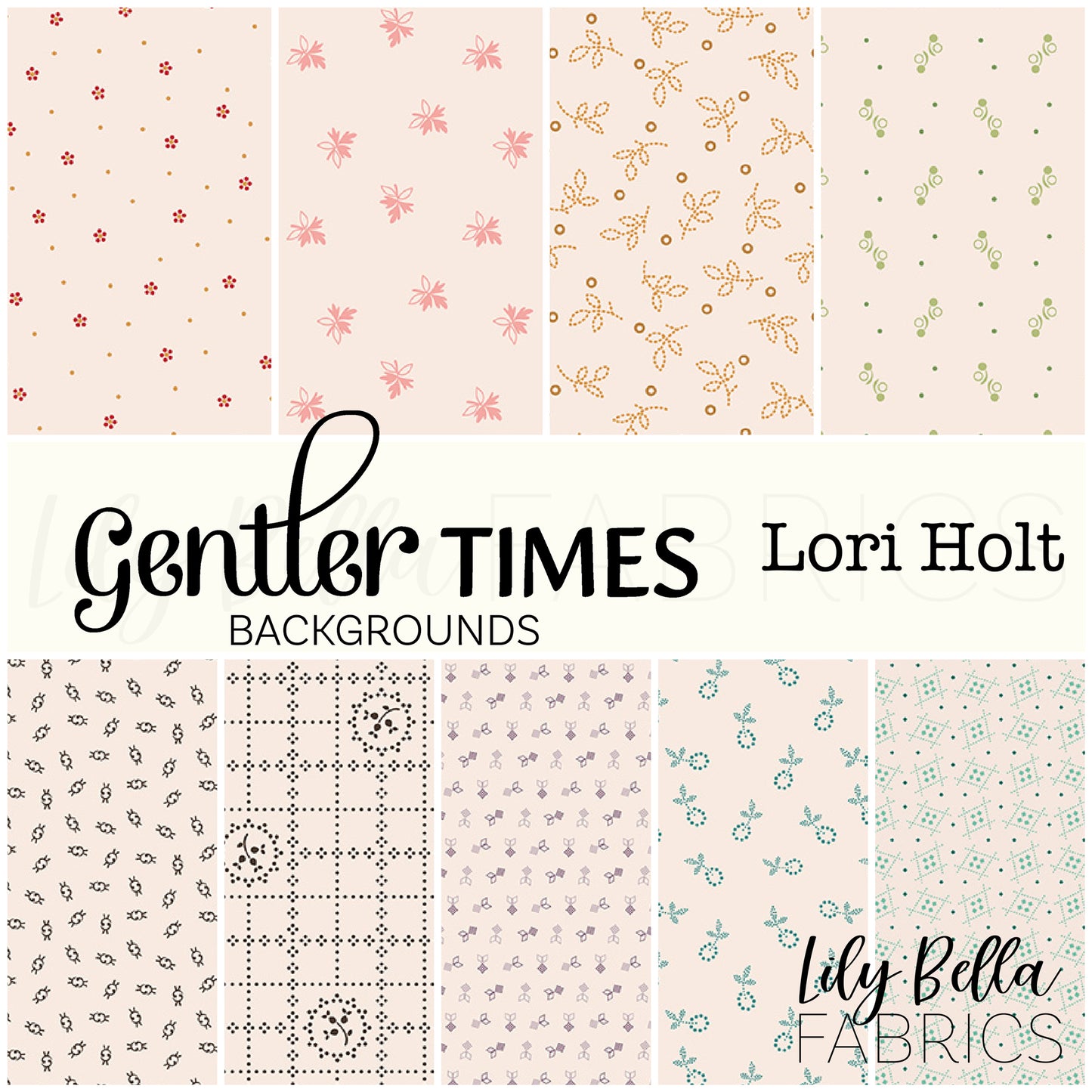 Gentler Times Backgrounds 10 Inch Stacker (42 pieces) by Lori Holt for Riley Blake Designs (10-16470B-42)
