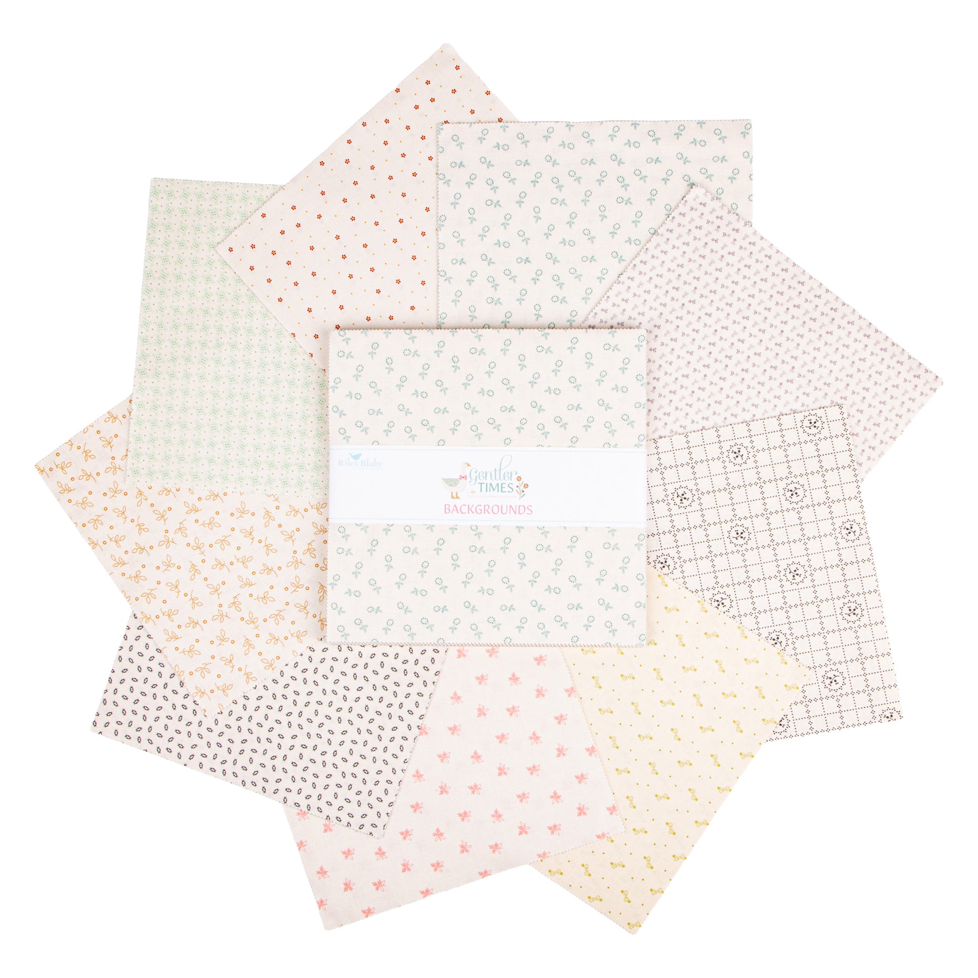 Gentler Times Backgrounds 10 Inch Stacker (42 pieces) by Lori Holt for Riley Blake Designs (10-16470B-42)