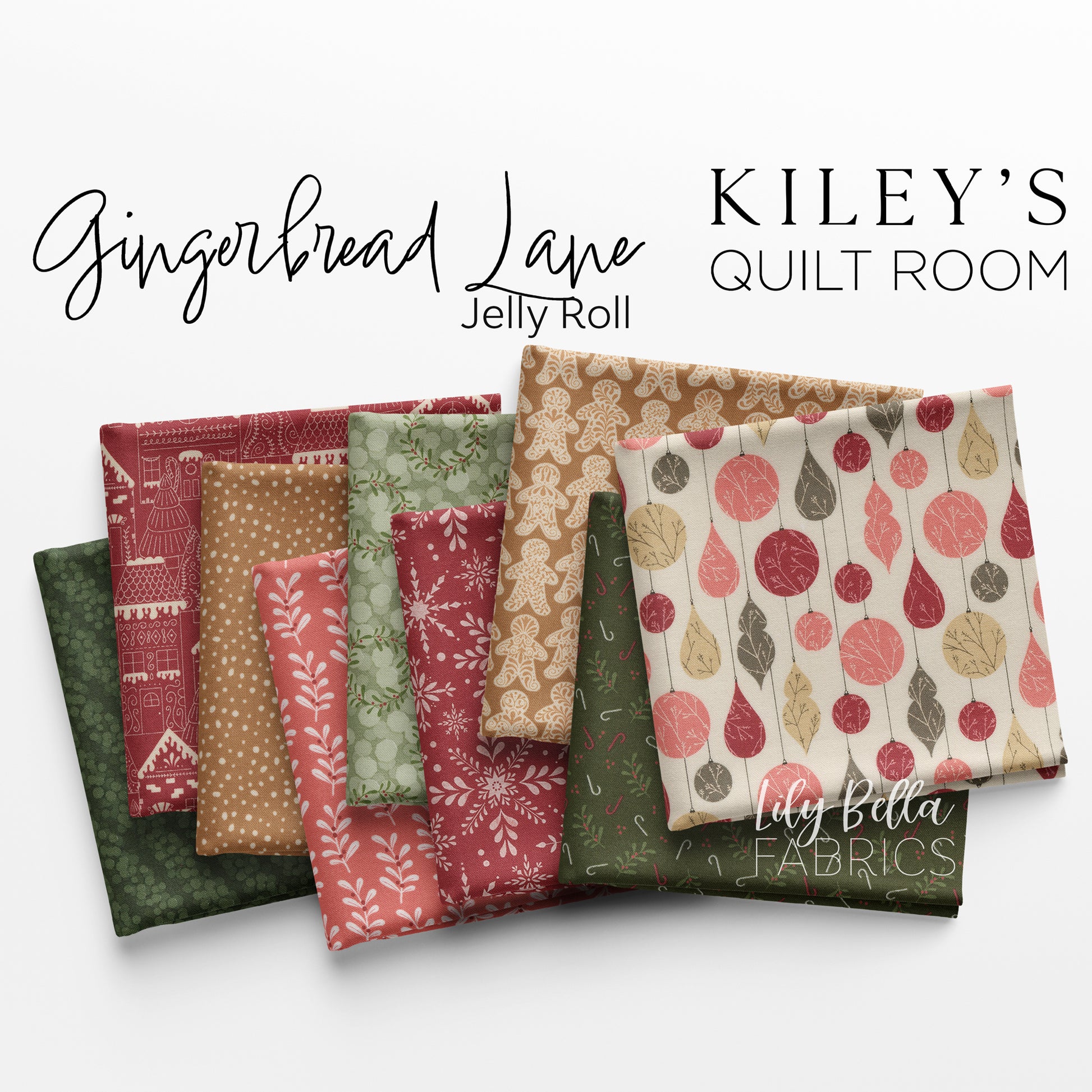 Gingerbread Lane Jelly Roll (40 pieces) by Kiley's Quilt Room for Moda (26150JR)