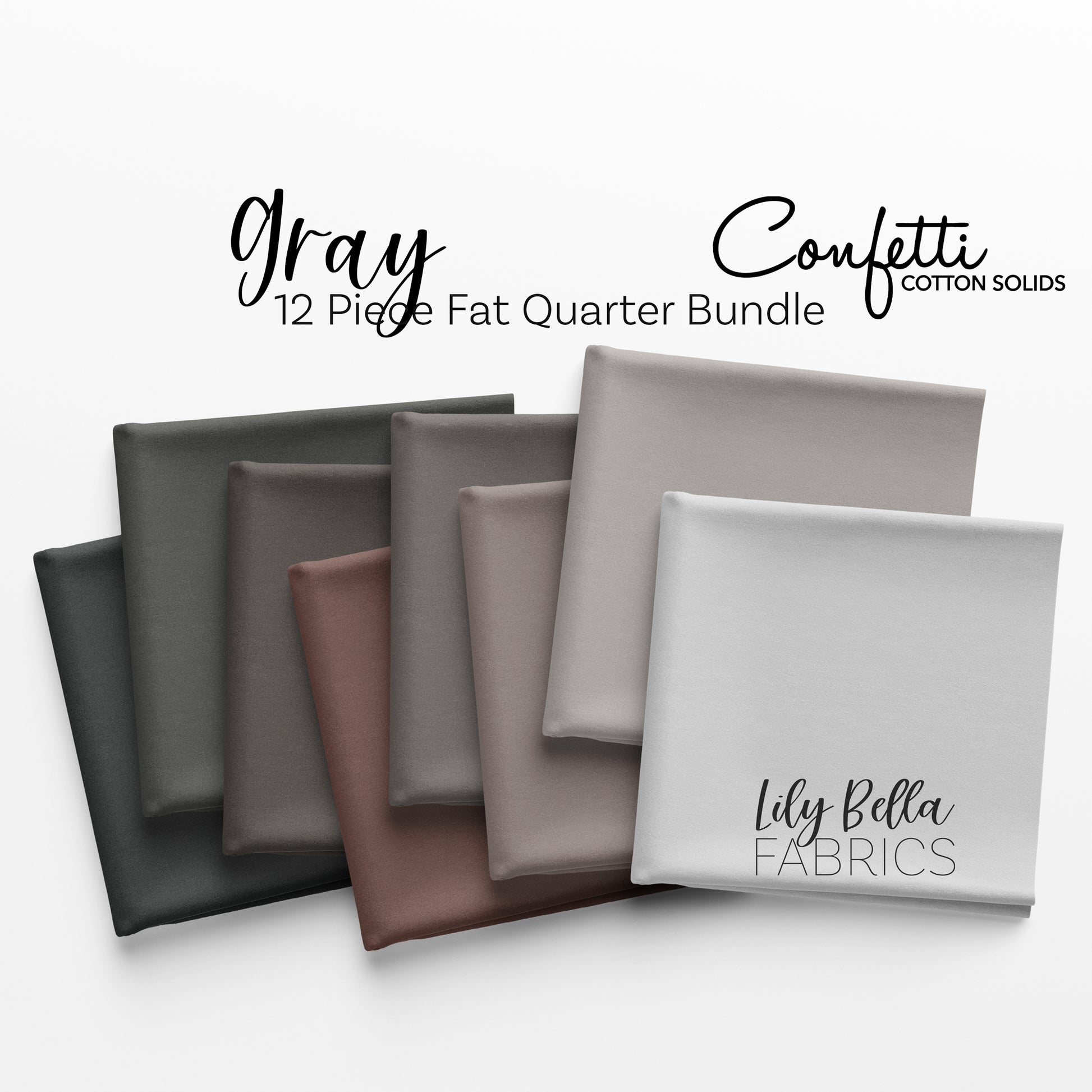 Gray Confetti Cottons Fat Quarter Bundle (15 pieces) by Riley Blake Designs for Riley Blake Designs (FQ-GRA120-12)