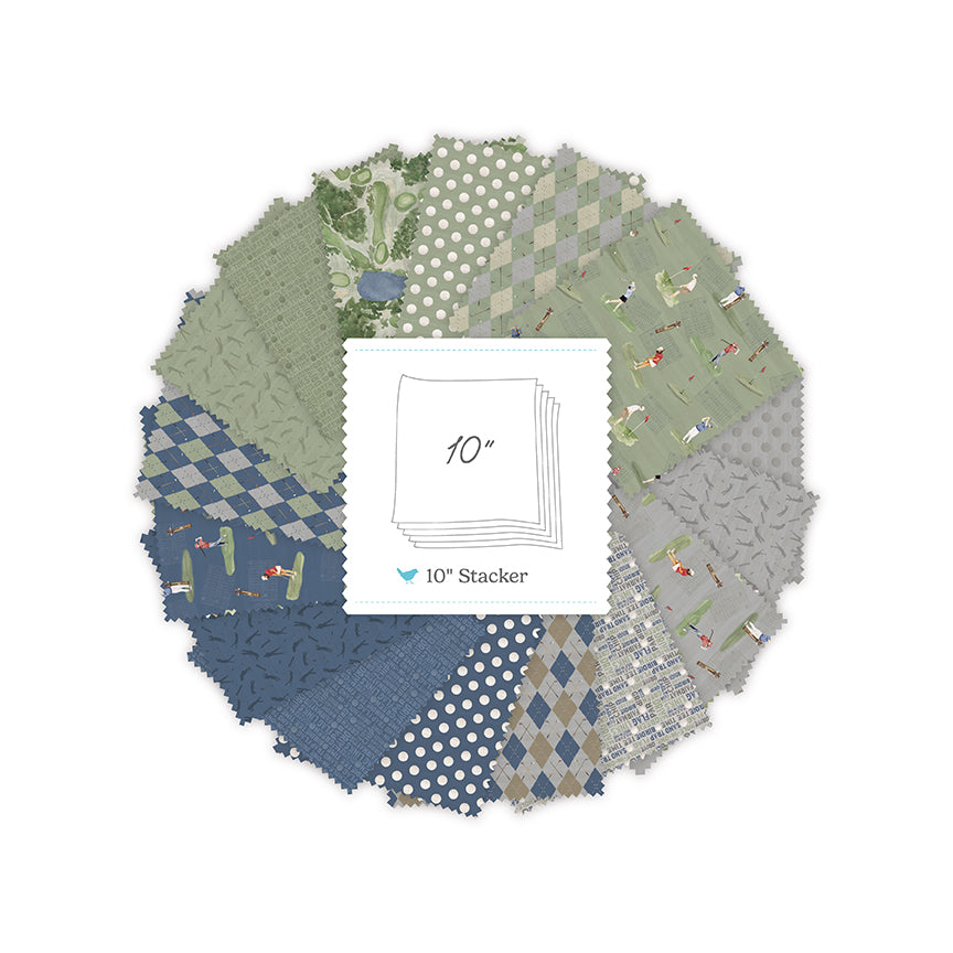 Greens and Fairways 10 Inch Stacker (42 pieces) by Tara Reed for Riley Blake Designs (10-18680-42)