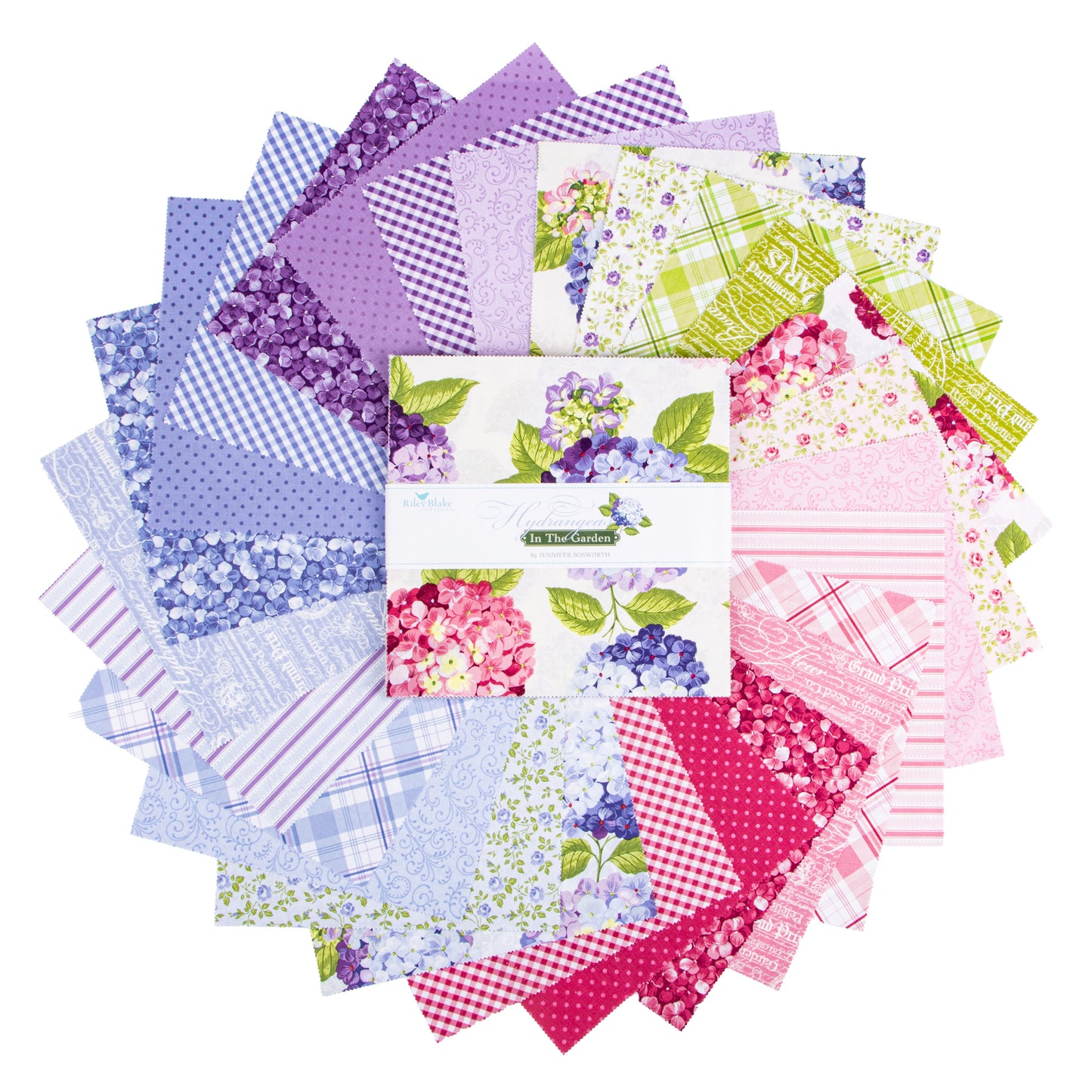 Hydrangeas in the Garden 10 Inch Stacker (42 pieces) by Jennifer Bosworth for Riley Blake Designs (10-16830-42)