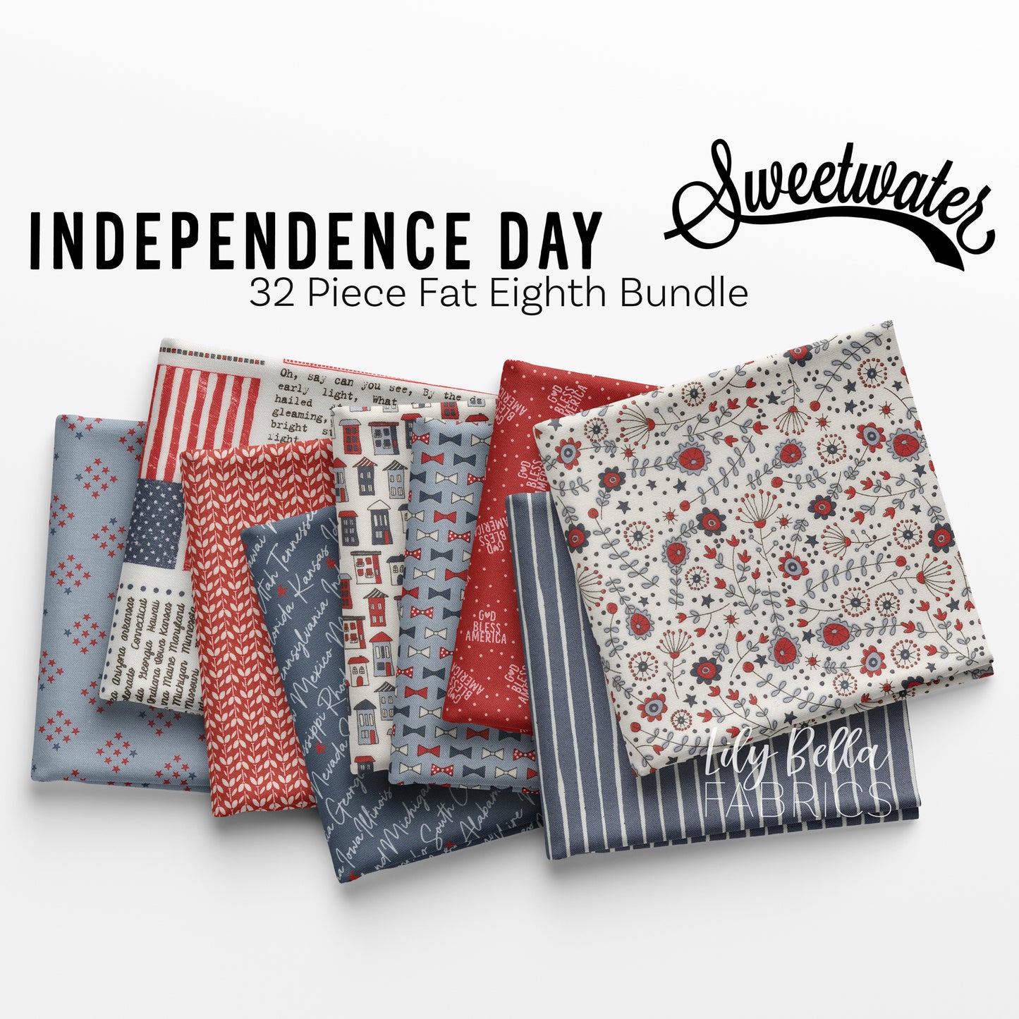 Independence Day Fat Eighth Bundle (32 pieces) by Sweetwater for Moda (55720F8)