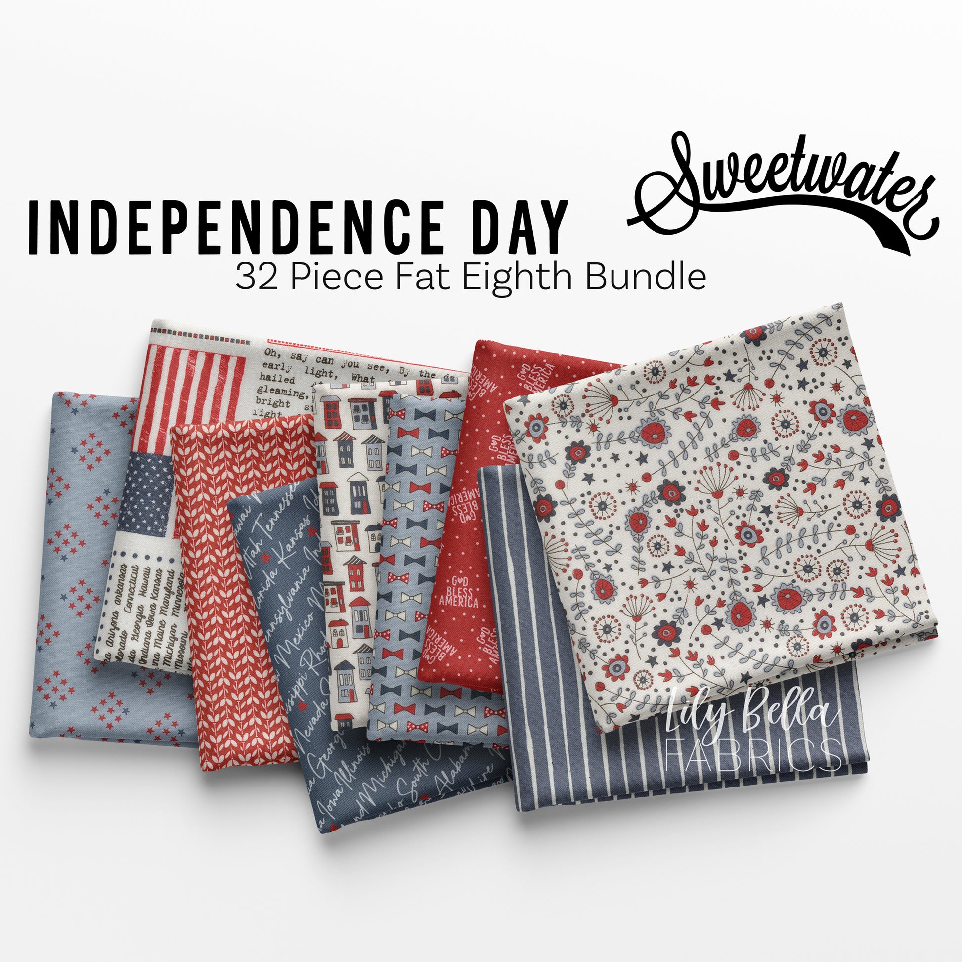 Independence Day Fat Eighth Bundle (32 pieces) by Sweetwater for Moda (55720F8)