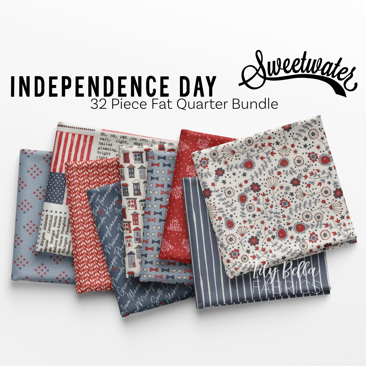 Independence Day Fat Quarter Bundle (32 pieces) by Sweetwater for Moda (55720AB)