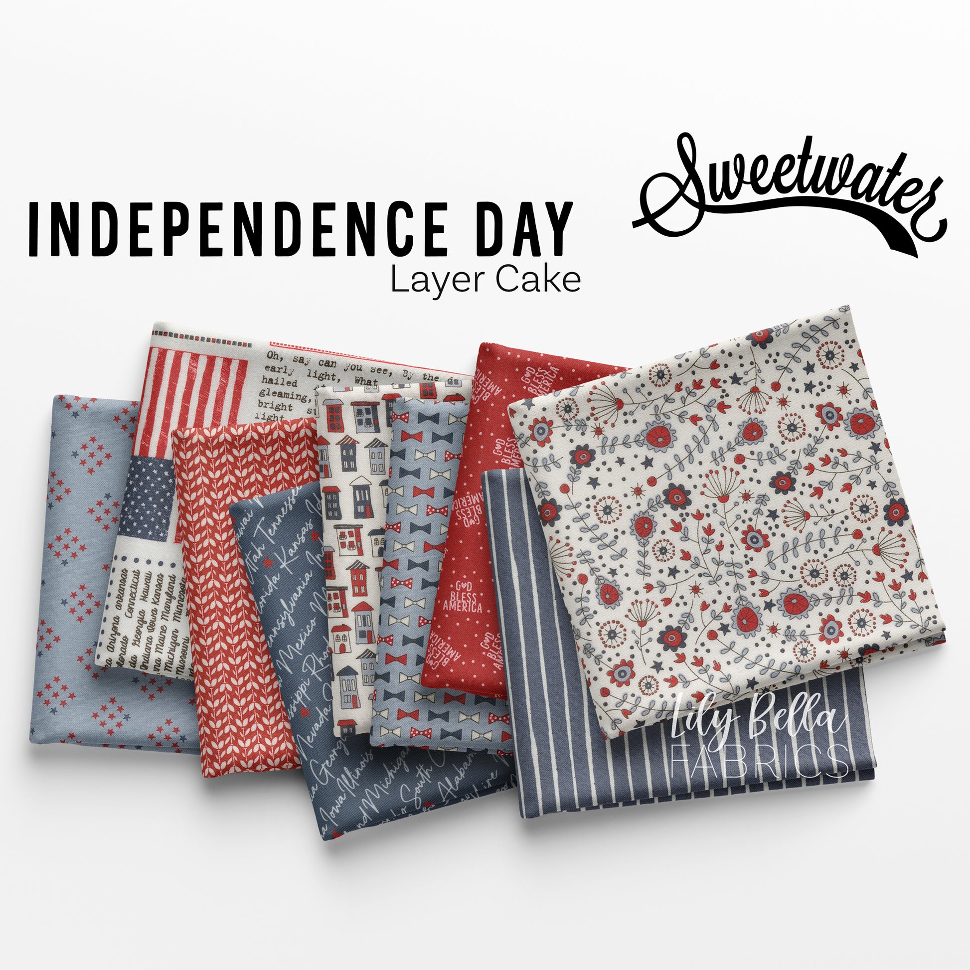 Independence Day Layer Cake (42 pieces) by Sweetwater for Moda (55720LC)