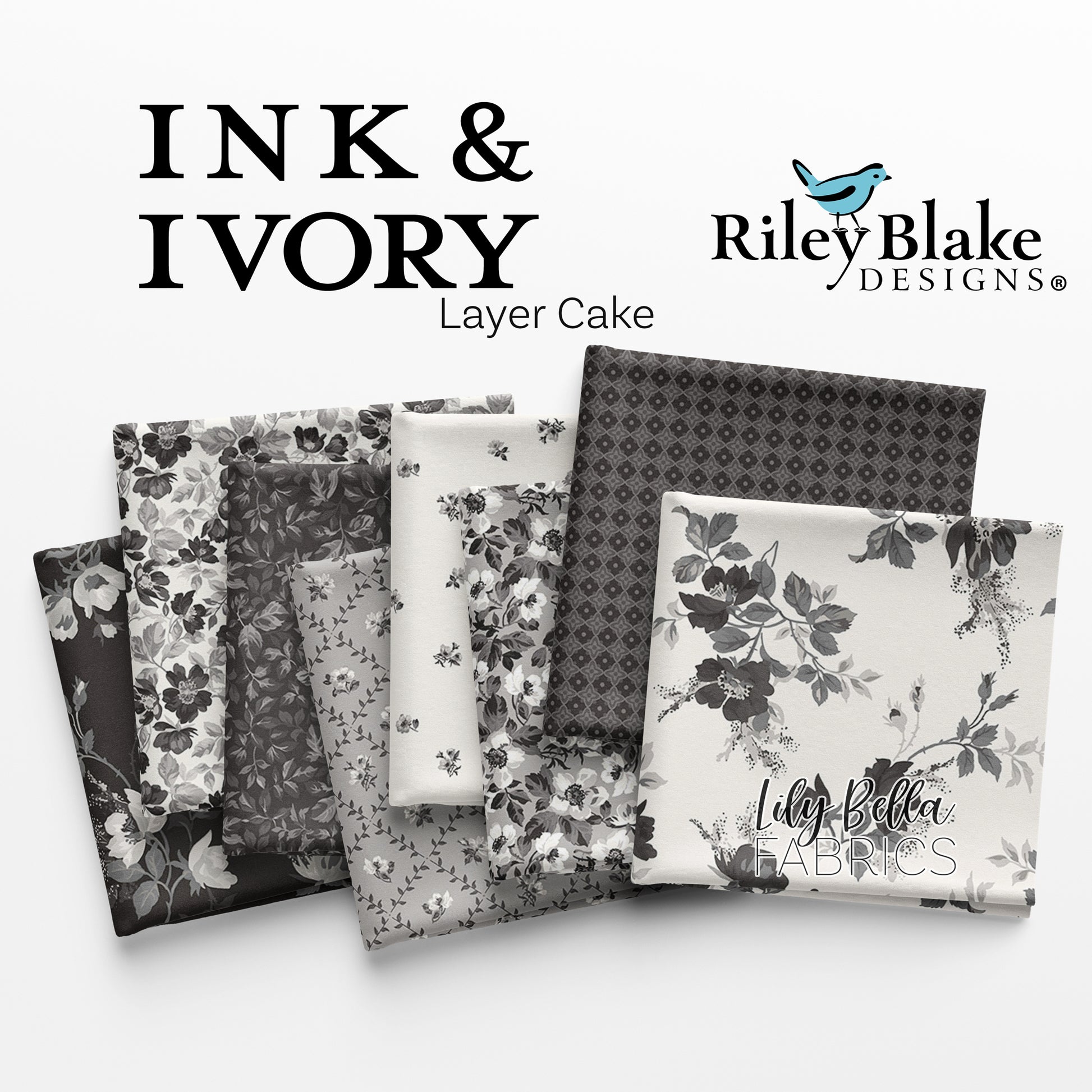 Ink and Ivory 10 Inch Stacker (42 pieces) by The RBD Designers for Riley Blake Designs (10-16910-42)