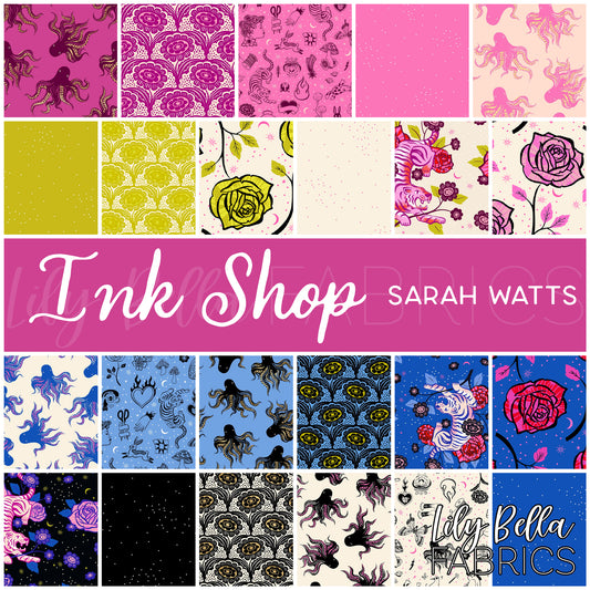 Ink Shop Fabric Collection by Sarah Watts for Ruby Star Society at Lily Bella Fabrics