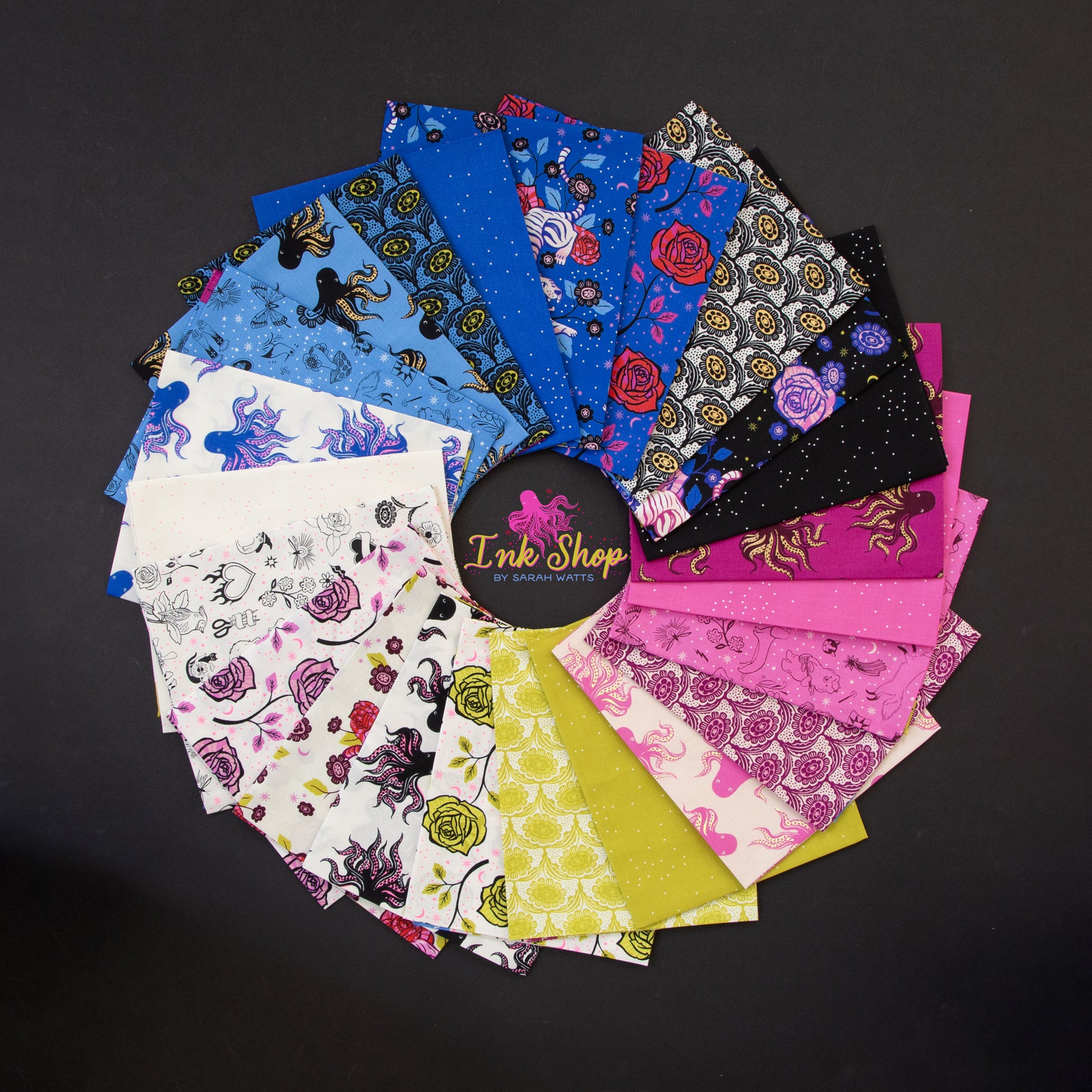 Ink Shop Fabric Collection by Sarah Watts for Ruby Star Society at Lily Bella Fabrics