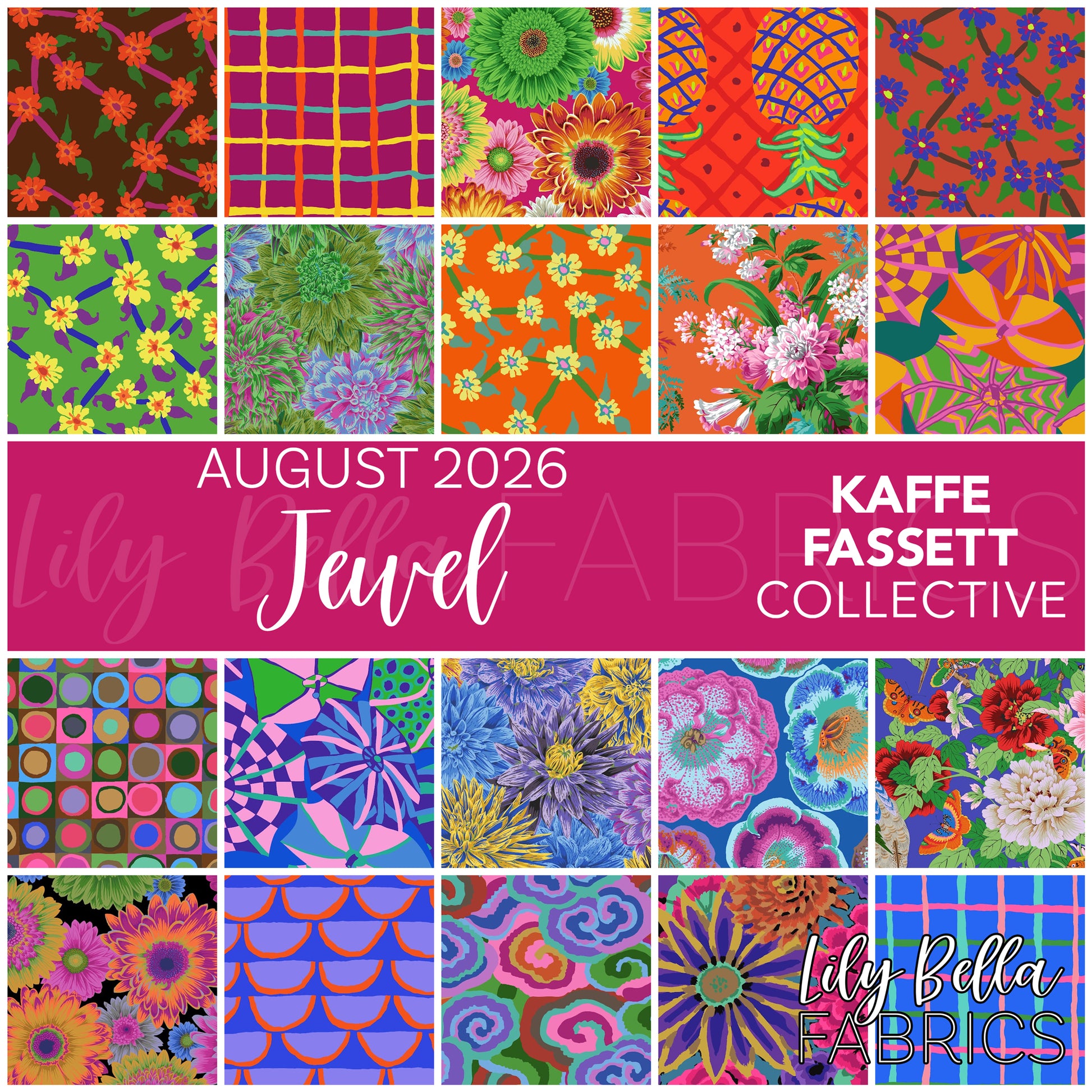 Jewel - August 2026 Fabric Collection by Kaffe Fassett Collective for FreeSpirit at Lily Bella Fabrics