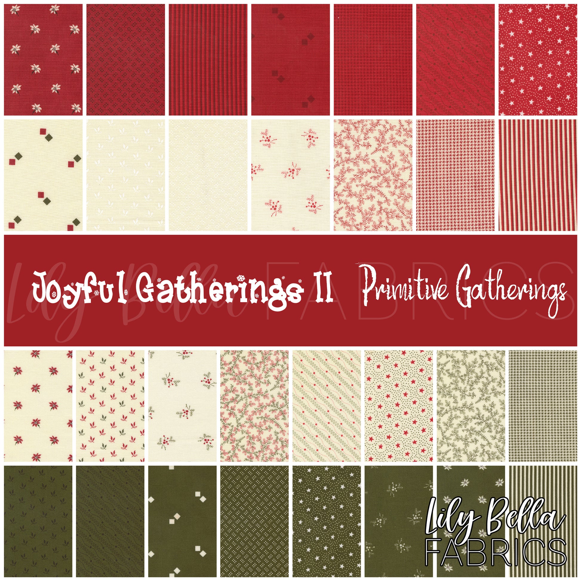 Joyful Gatherings II Fat Quarter Bundle (30 pieces) by Primitive Gatherings for Moda (49330AB)