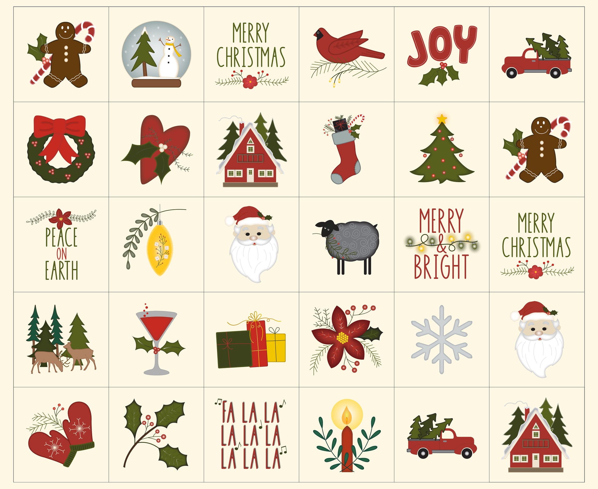 Joyful Gatherings II Fat Quarter Bundle (30 pieces) by Primitive Gatherings for Moda (49330AB)