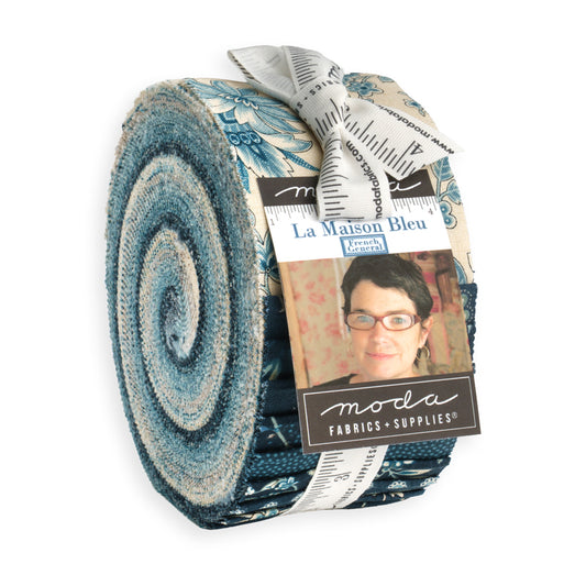 La Maison Bleu Jelly Roll (40 pieces) by French General for Moda (36160JR)