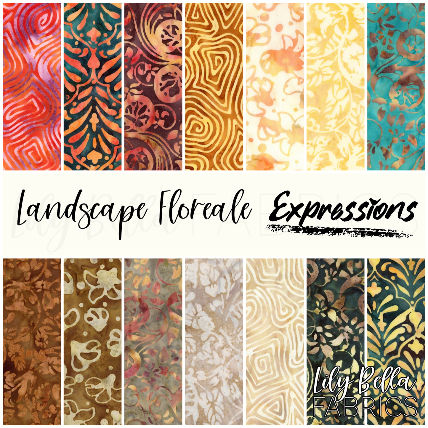 Landscape Floreale Expressions Batiks Rolie Polie (40 pieces) by Riley Blake Designs for  (RP-23216-40)
