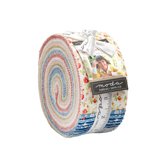 Larkspur and Linen Jelly Roll (40 pieces) by Fig Tree and Co. for Moda (35450JR)