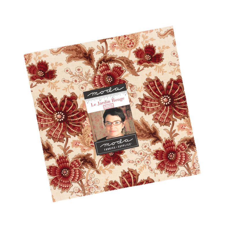 Le Jardin Rouge Layer Cake (42 pieces) by French General for Moda (36150LC)