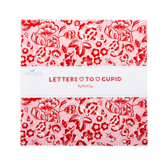 Letters to Cupid 10 Inch Stacker (42 pieces) by My Mind's Eye for Riley Blake Designs (10-16980-42)