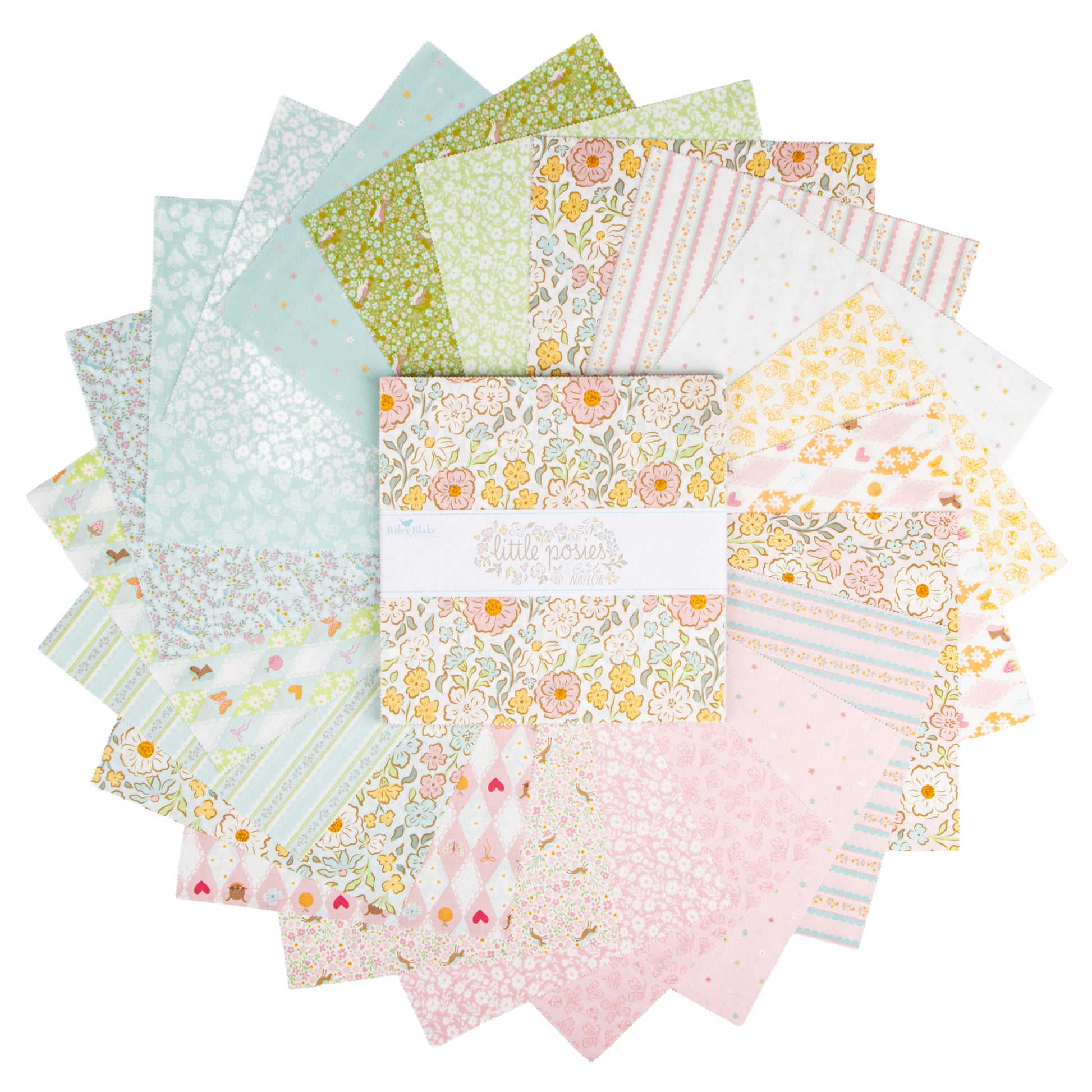 Little Posies 10 Inch Stacker (42 pieces) by Cayla Naylor Design for Riley Blake Designs (10-18320-42)