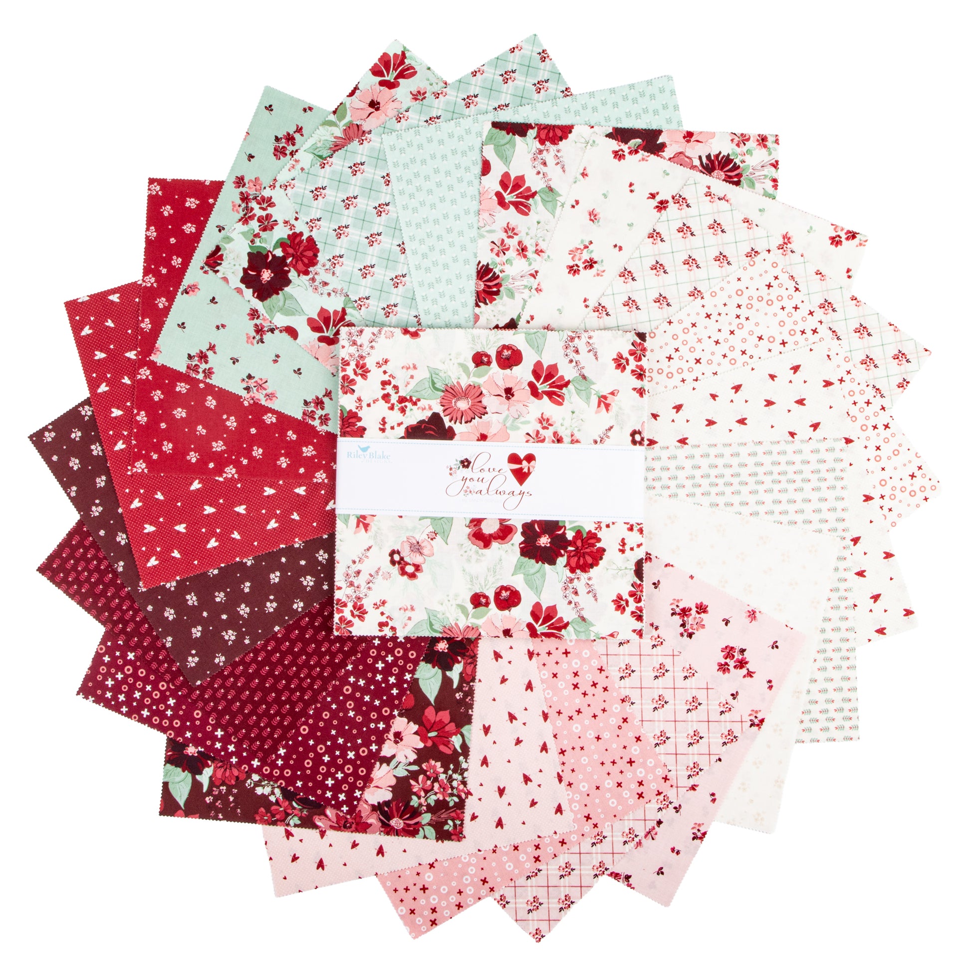 Love You Always 10 Inch Stacker (42 pieces) by Sandy Gervais for Riley Blake Designs (10-16870-42)