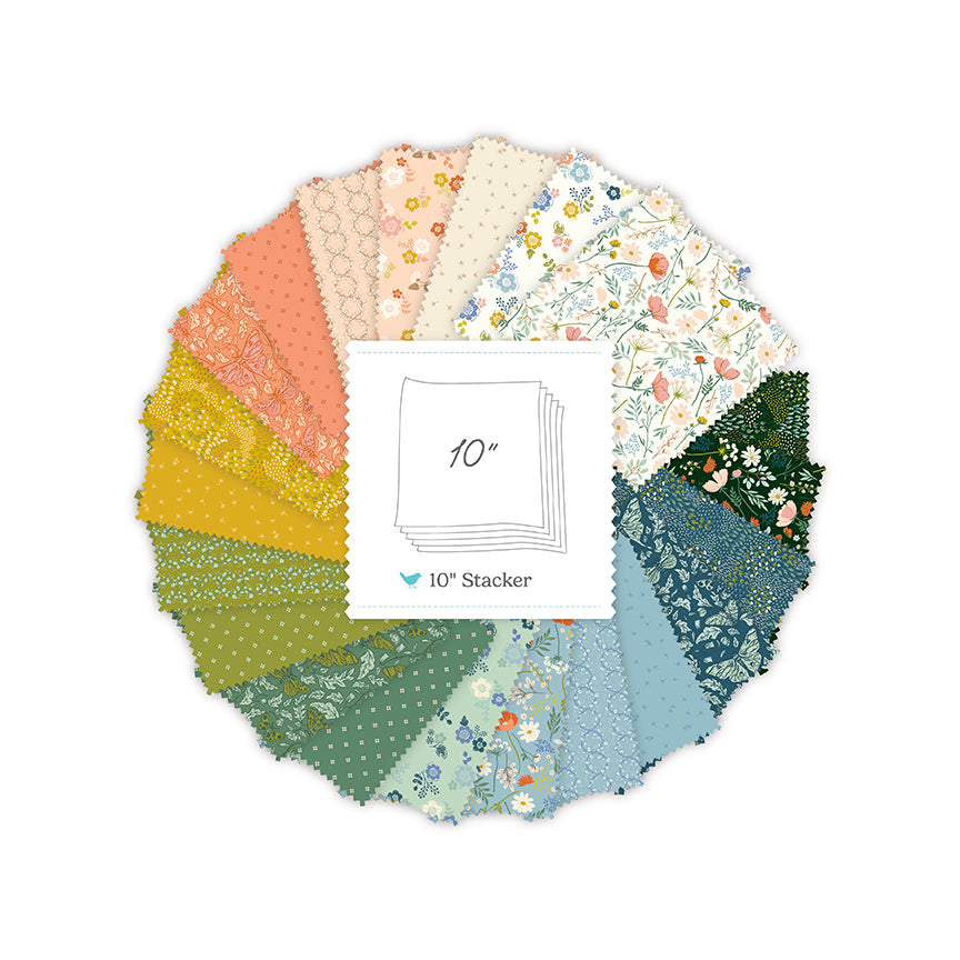 Luna Field 10 Inch Stacker (42 pieces) by Katherine Lenius for Riley Blake Designs (10-18490-42)